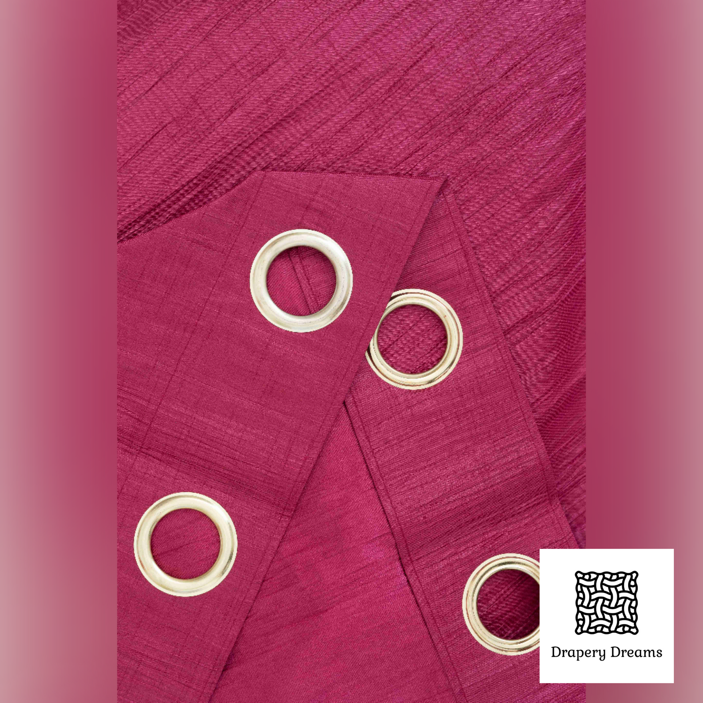 Ready Made Curtains - Textured Red