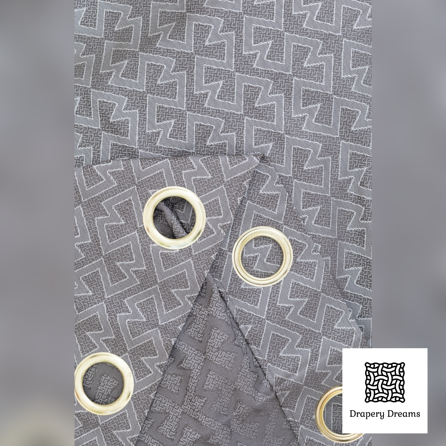 Ready Made Curtains - Silver Maze