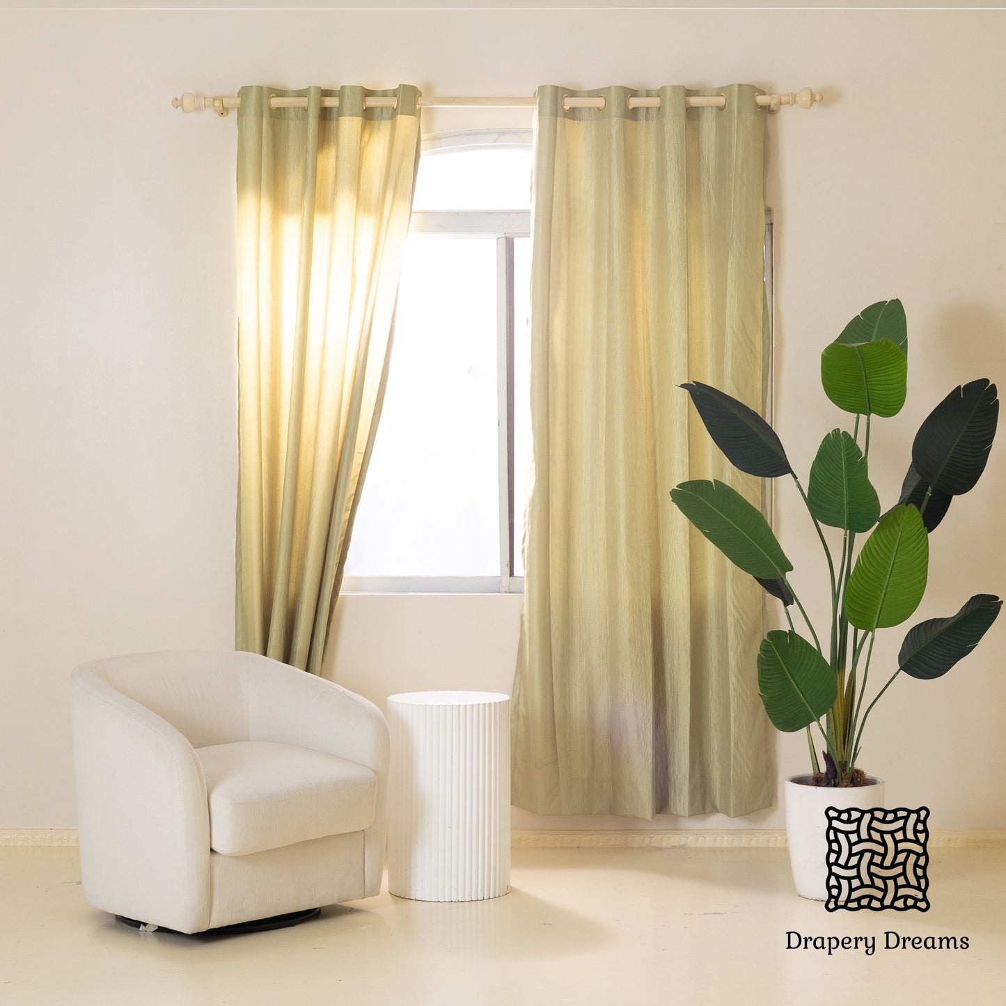 Ready Made Curtains - Light Green