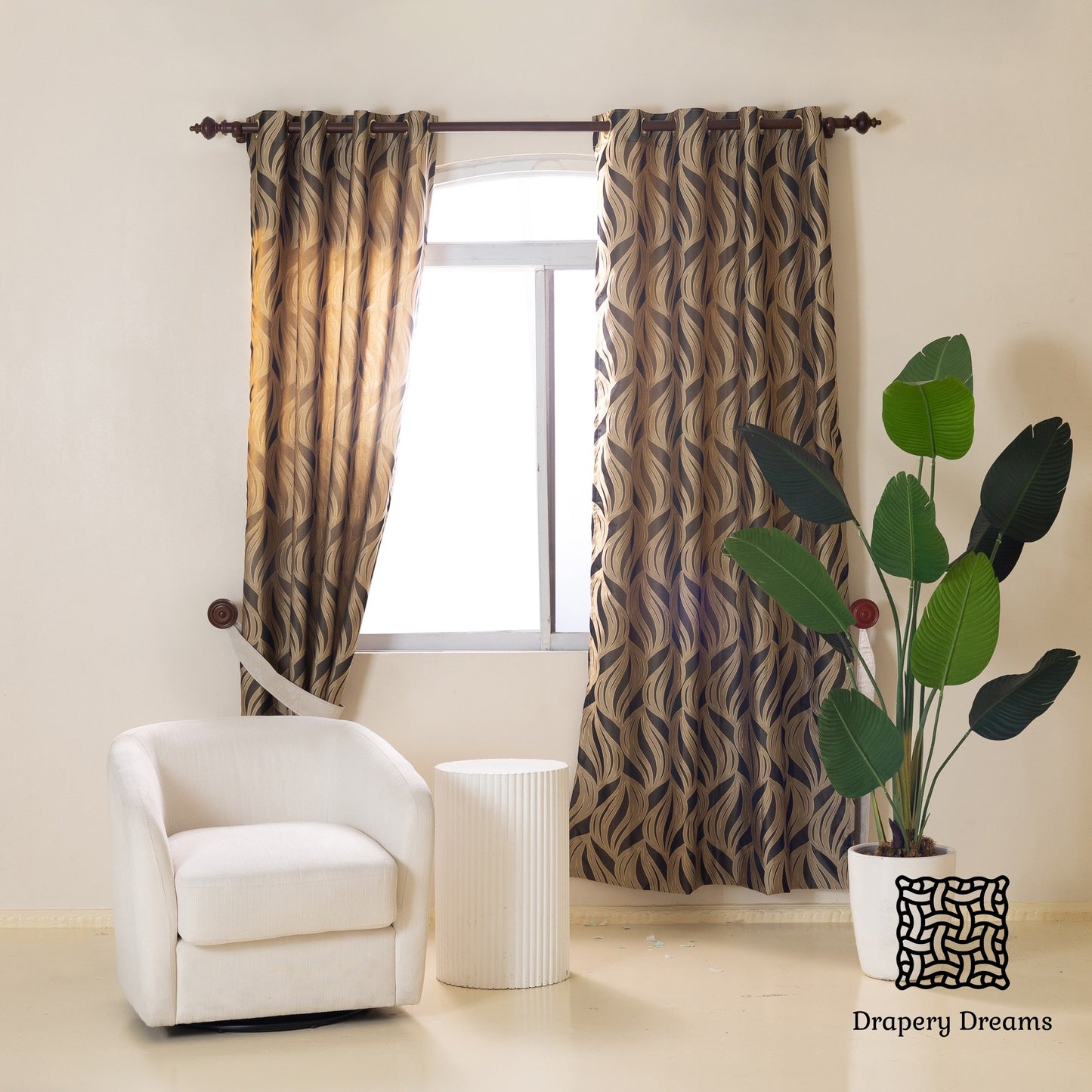 Ready Made Curtains - Ebony Cascade