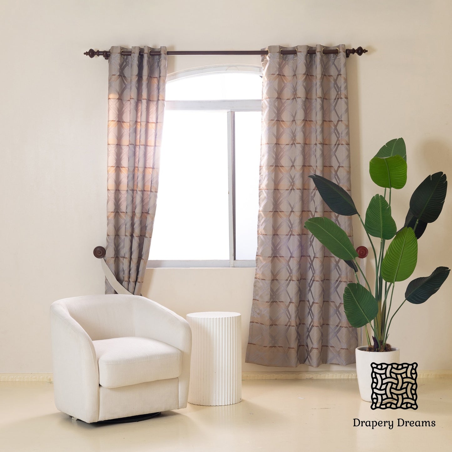 Ready Made Curtains - Ash Lattice