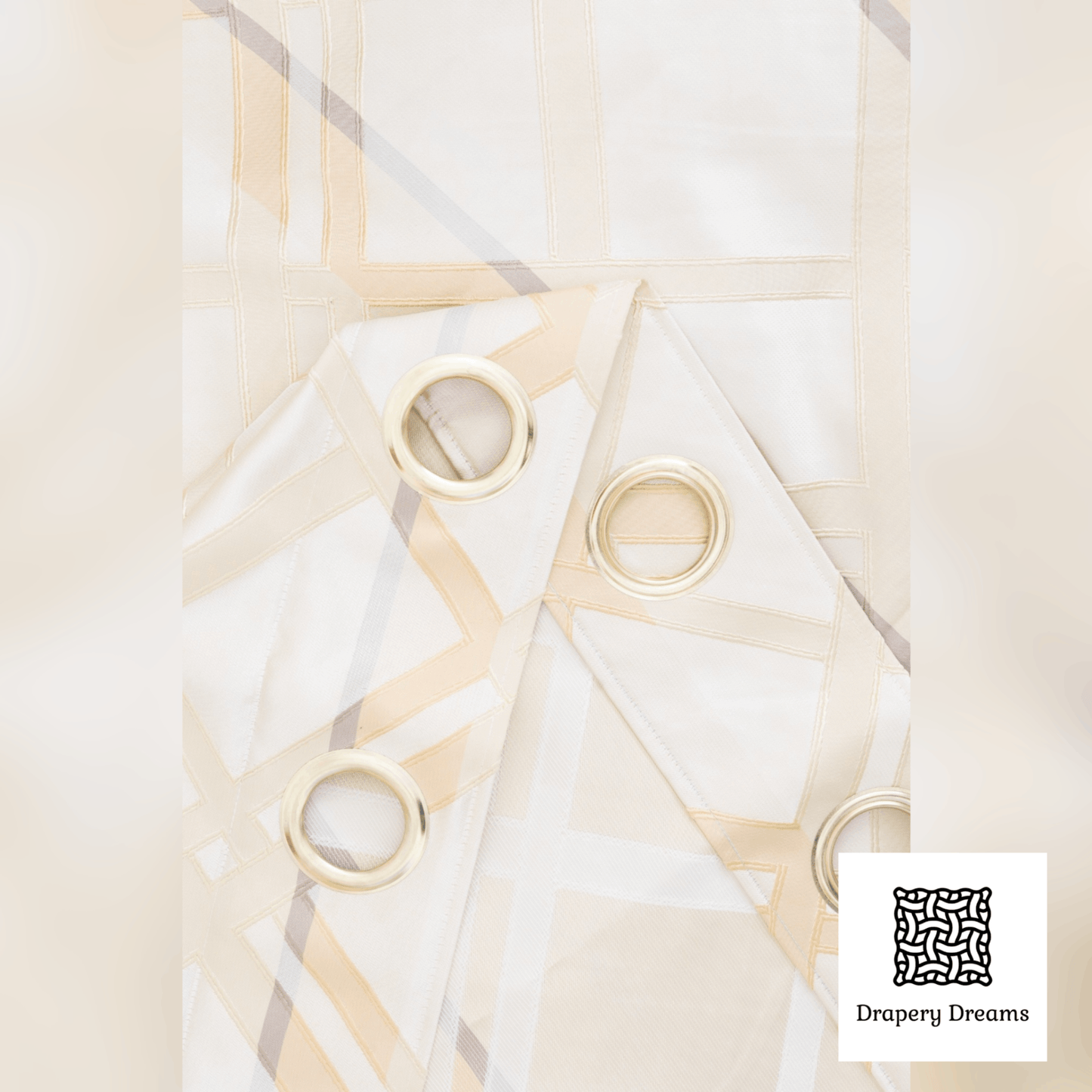 Ready Made Curtains - Silver Lattice