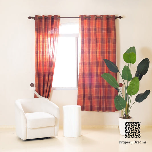 Ready Made Curtains - Crimson Plaid