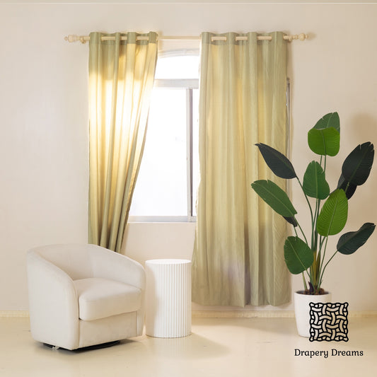 Ready Made Curtains - Light Green