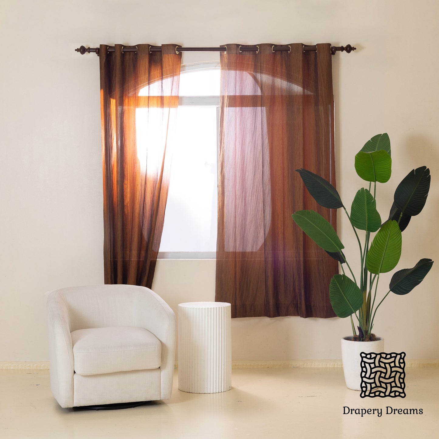 Ready Made Curtains - Brown