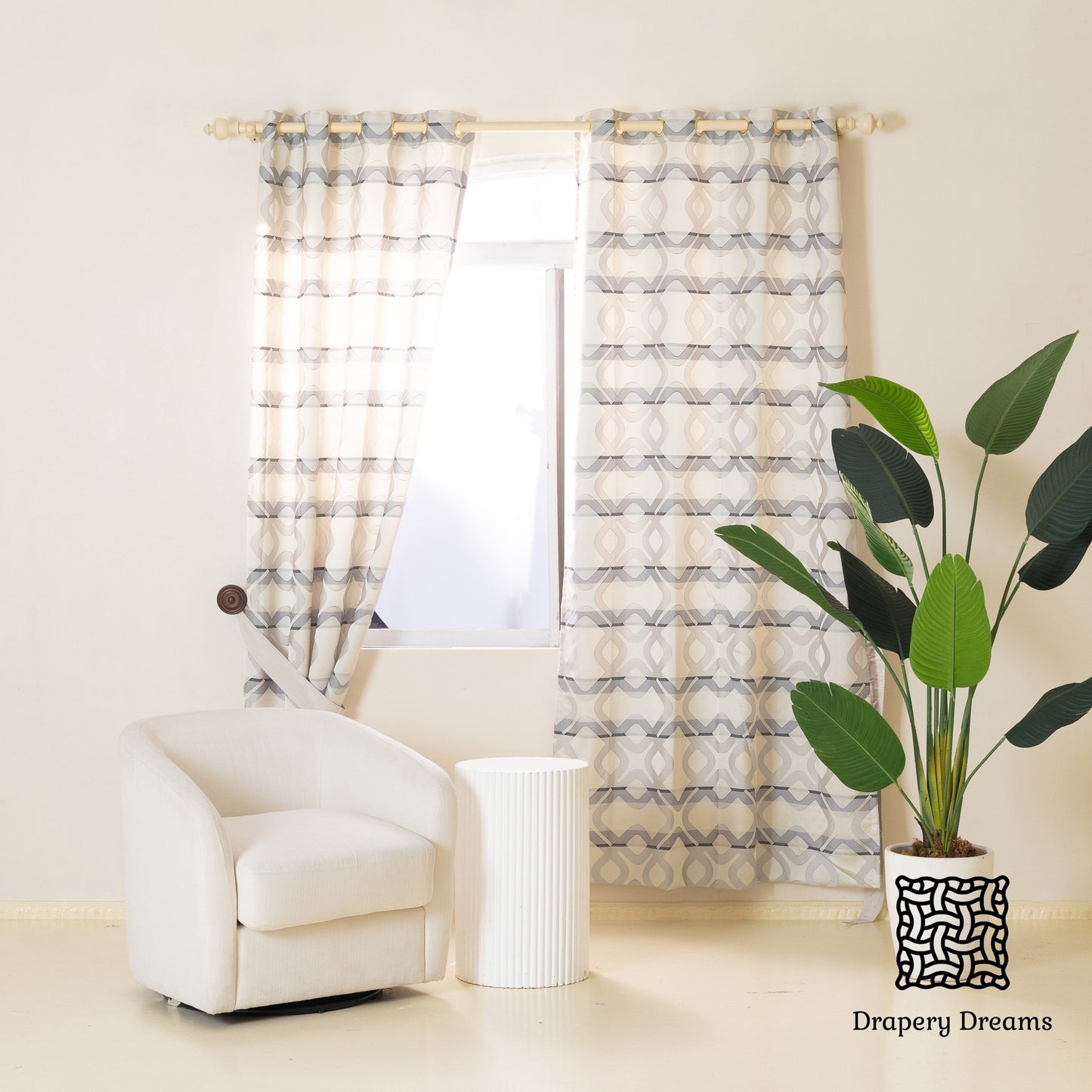 Ready Made Curtains - Frosted Lattice