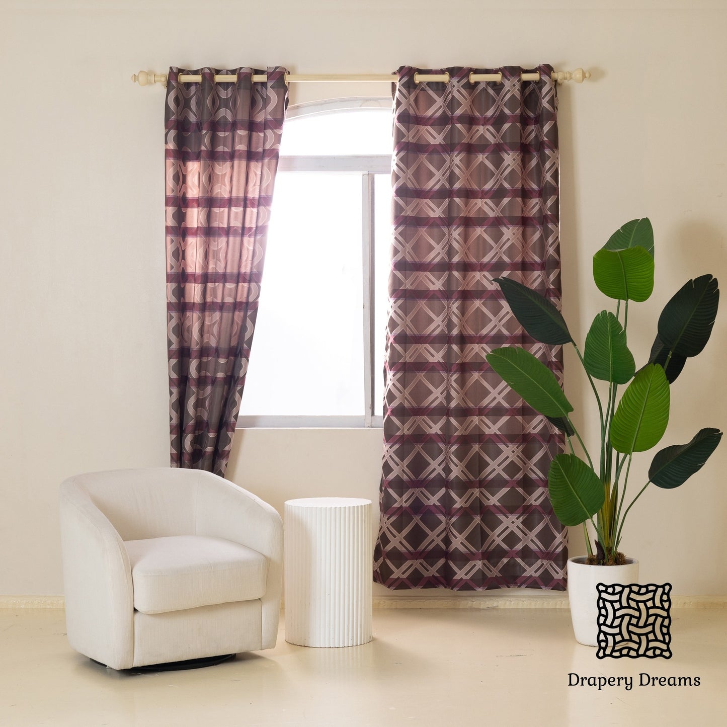 Ready Made Curtains - Lavender Lattice