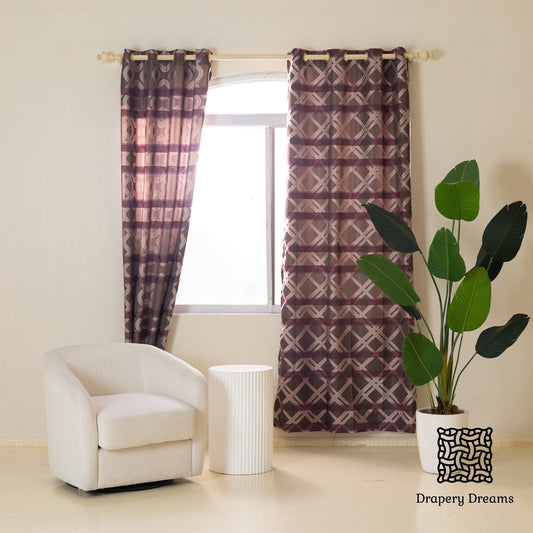 Ready Made Curtains - Lavender Lattice