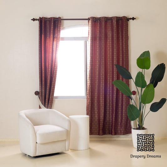 Ready Made Curtains - Regal Maroon